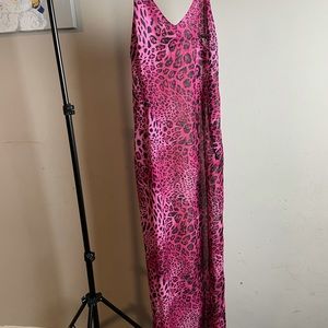 Pink Printed mesh swim dress